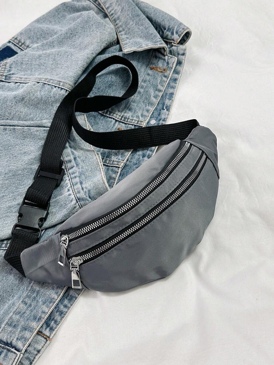 Bolso de cintura/bandolera simple y casual para mujer, bolso de mensajero resistente al agua multicapa, riñonera elegante para el primer día de clases
