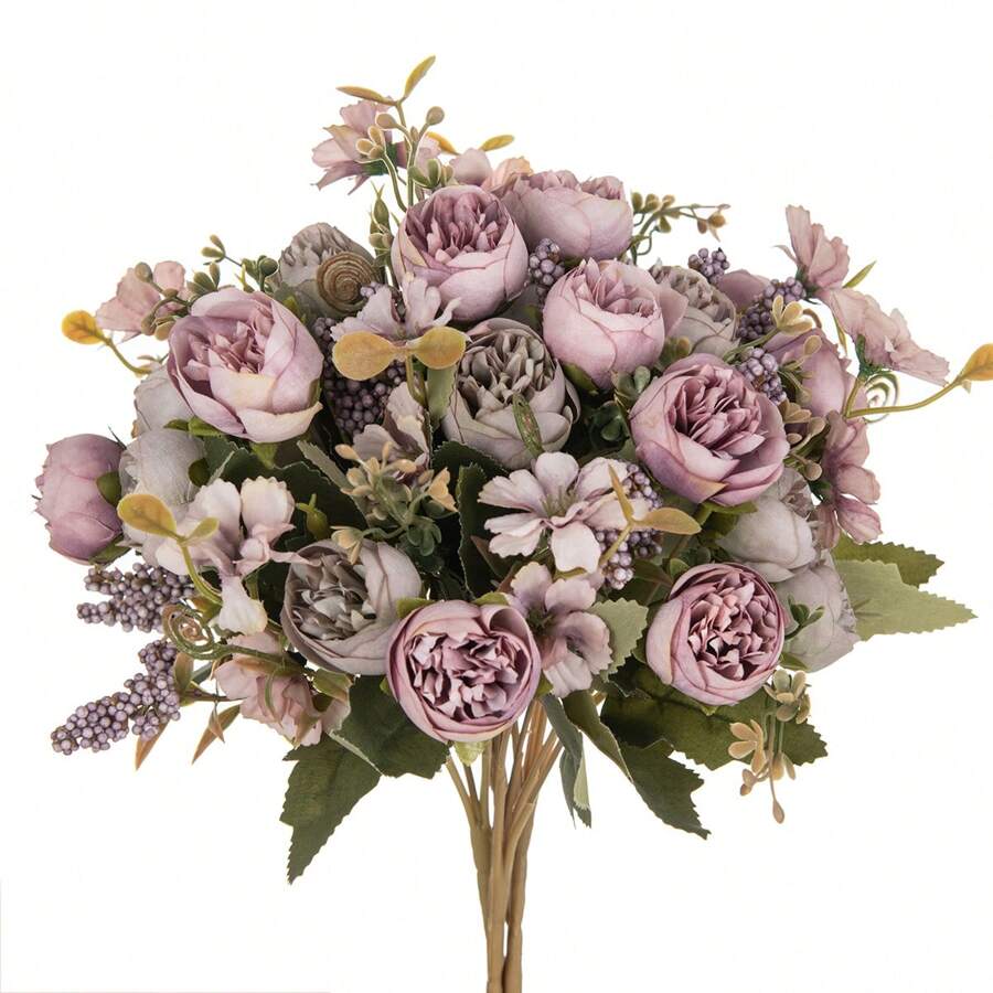 1/3 pièces Fleurs artificielles de pivoine, bouquets de fleurs d'hortensia en soie, chrysanthème bulbeux factice pour décorations d'automne, vases de mariage pour la maison, salle à manger, chambre à coucher, accessoires de fête d'anniversaire, de festival, de Saint-Valentin, cadeau, décorations de jardin extérieur