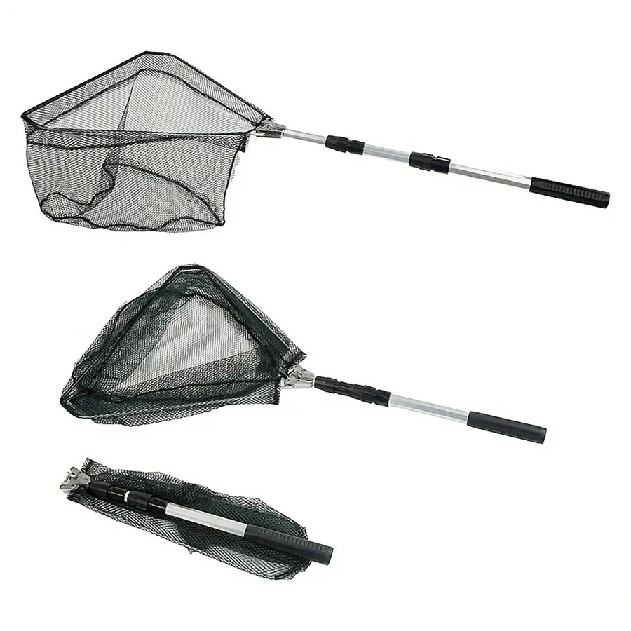 1 Pieza Red De Aterrizaje De Pesca De Aluminio Telescópica - Ideal Para La Pesca De Agua Dulce Y Salada, Ligera Y Duradera
