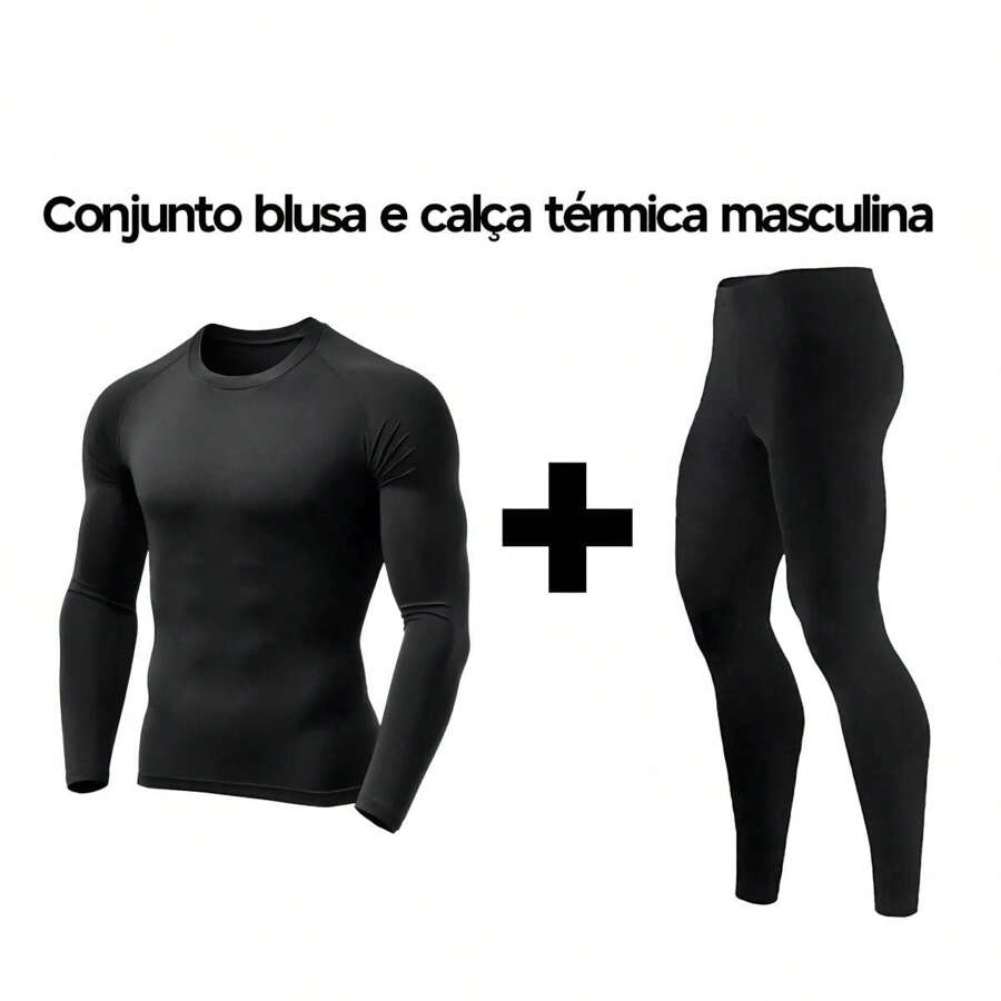 Conjunto Blusa Térmica Flanelada + Calça Térmica Flanelada Masculina Dia dos Pais