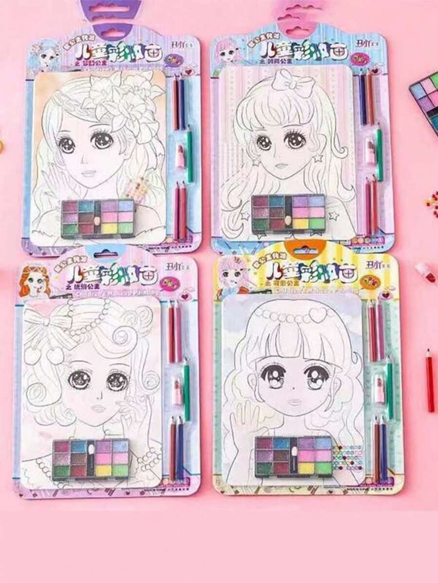 1pc Random Sticker Makeup Toy Set, Diy Doodles & Watercolor Painting, For Creative Artwork And Handicraft