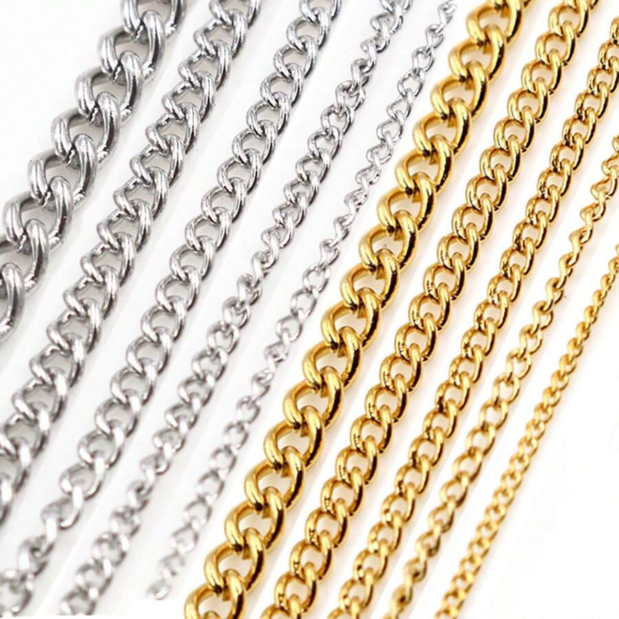 1 Metro Correntes De Aço Inoxidável Acessórios Para Fabricação De Jóias Diy Para Colar Pulseiras Suprimentos De Resultados