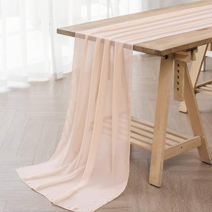 1/6 Stücke Chiffon Tischtuch, transparentes Tischtuch, geeignet für Hochzeit, Brautparty, Junggesellinnenabschied, Babyparty, Geburtstag, Feiertagsdekoration