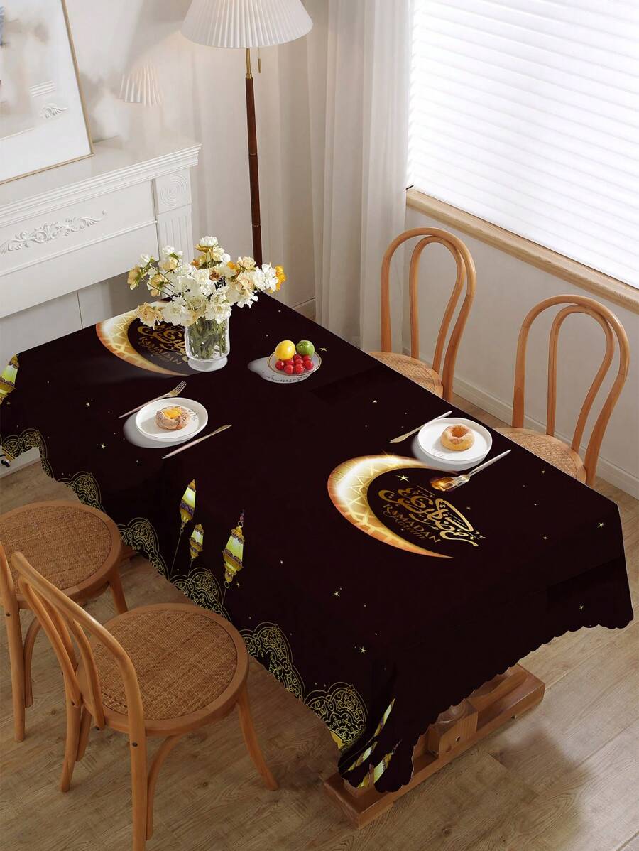 Waterproof And Oil-Proof Rectangular Festival Decorative Tablecloth, Digital Print Design, Suitable For Home Decoration, Indoor And Outdoor Table Decoration, Modern Minimalist Style, Perfect For , Parties And Festivals. Ideal Gift For Friends And Family.