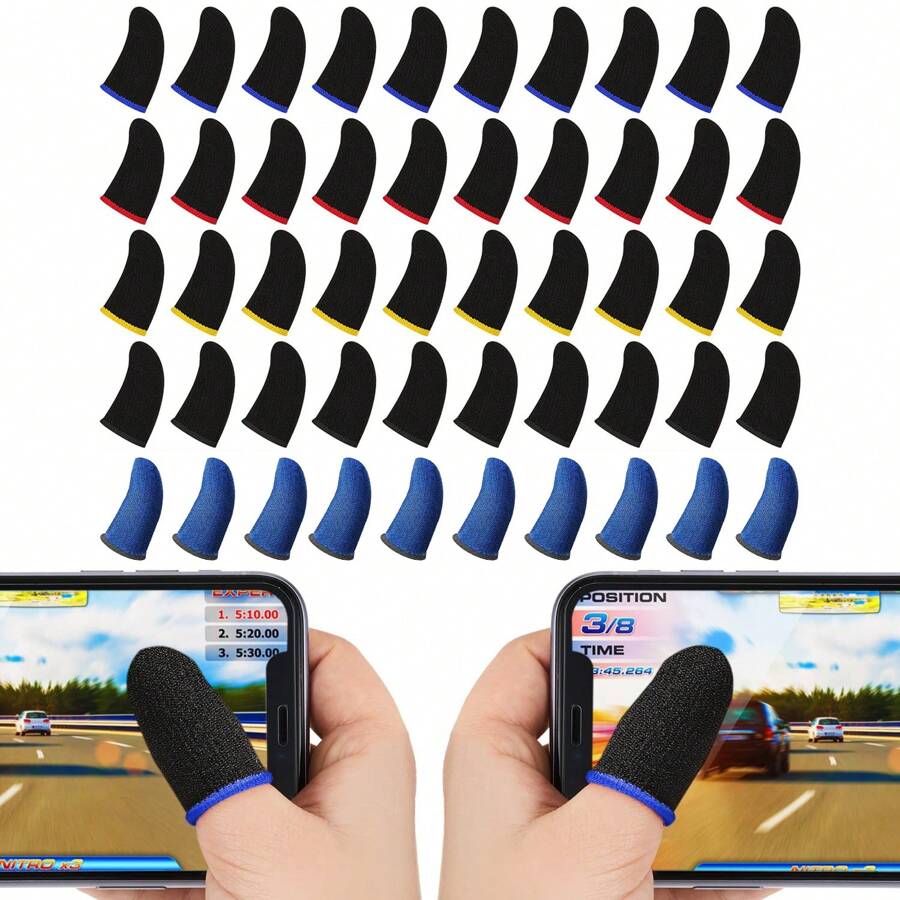 10PCS Mobile Game Controller Finger Sleeve Sets,Anti-Sweat Breathable Touchscreen Finger Sleeve For /Mobile Legends/Knives Out