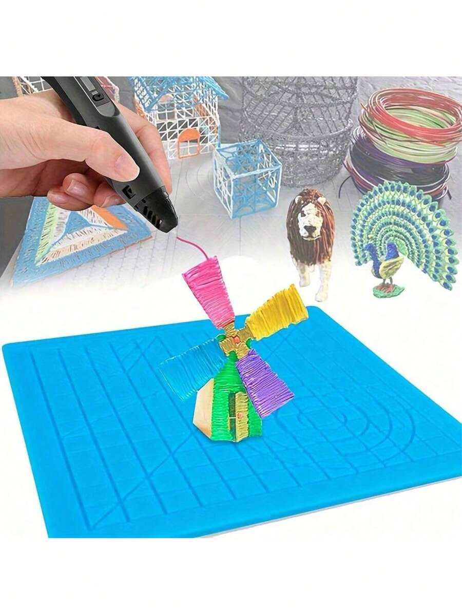 Set custodia protettiva per penna 3D, tappetino in silicone di alta qualità con modello di base per strumento di disegno penna 3D