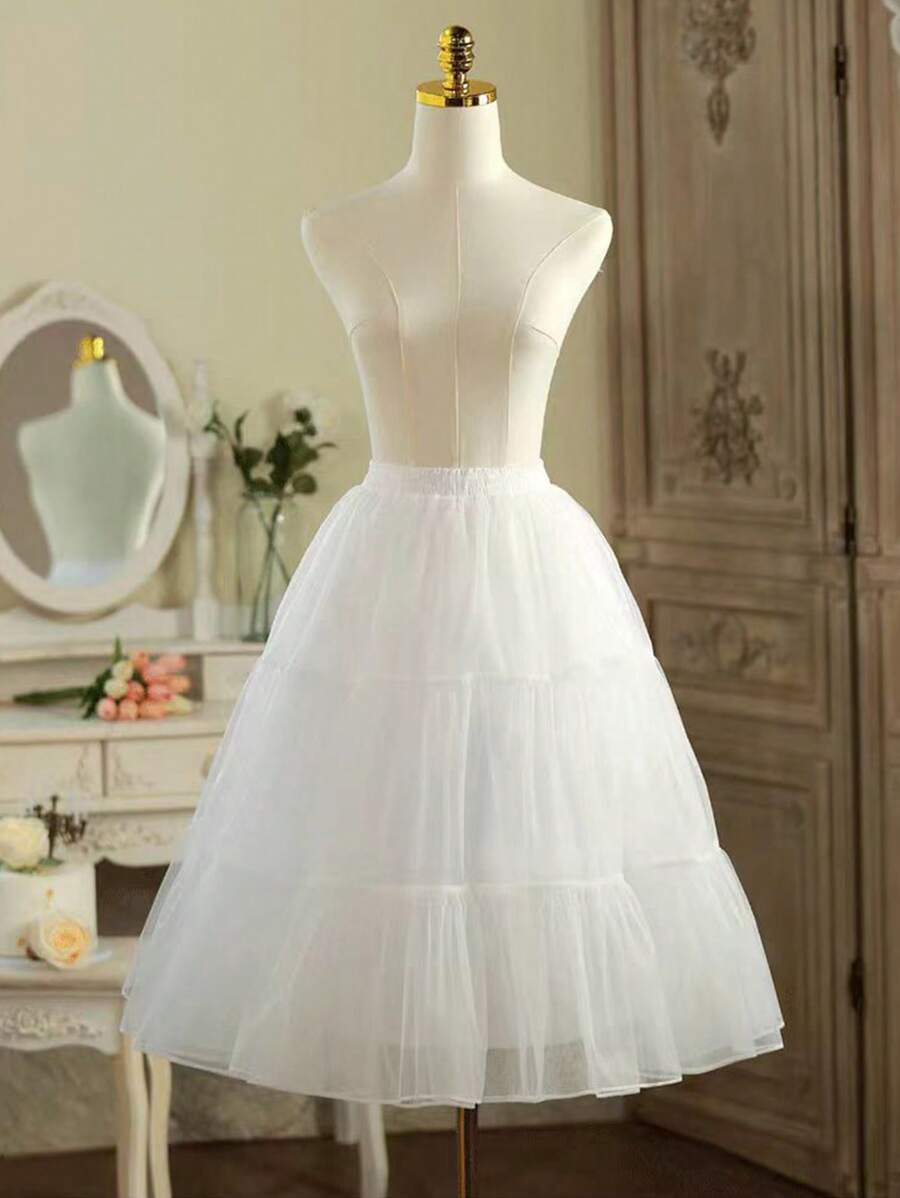Strutting novia Lolita sin huesos 60CM de longitud media Strutting diario Lolita Party Photo con enagua