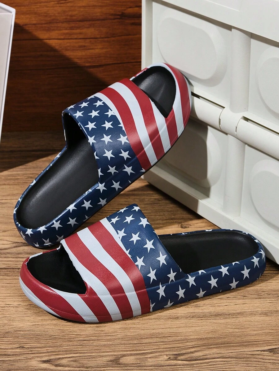 Men's Fashionable Pattern Printed Slip-On Sandals, Suitable For Indoor And Outdoor Use. Perfect For Beach, Stream Hiking, Lightweight, Breathable, Non-Slip And Suitable For Daily Leisure