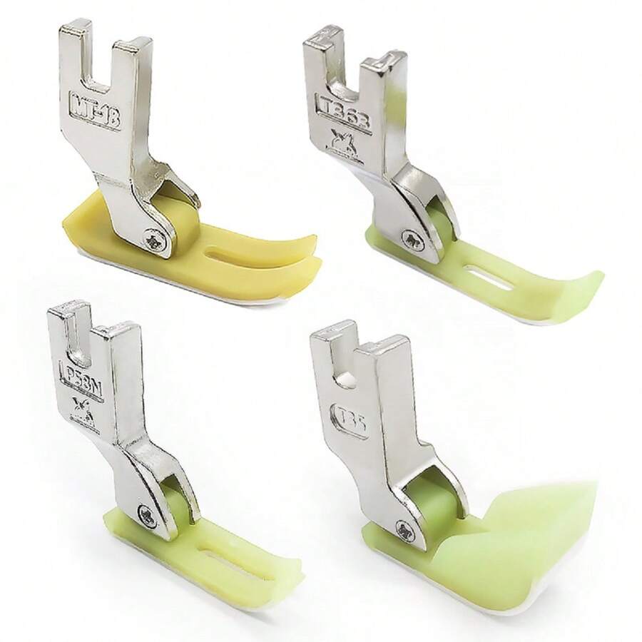 4pcs Plastic Presser Foot Set For Industrial Sewing Machine, Suitable For Thick Fabric, Wear-Resistant