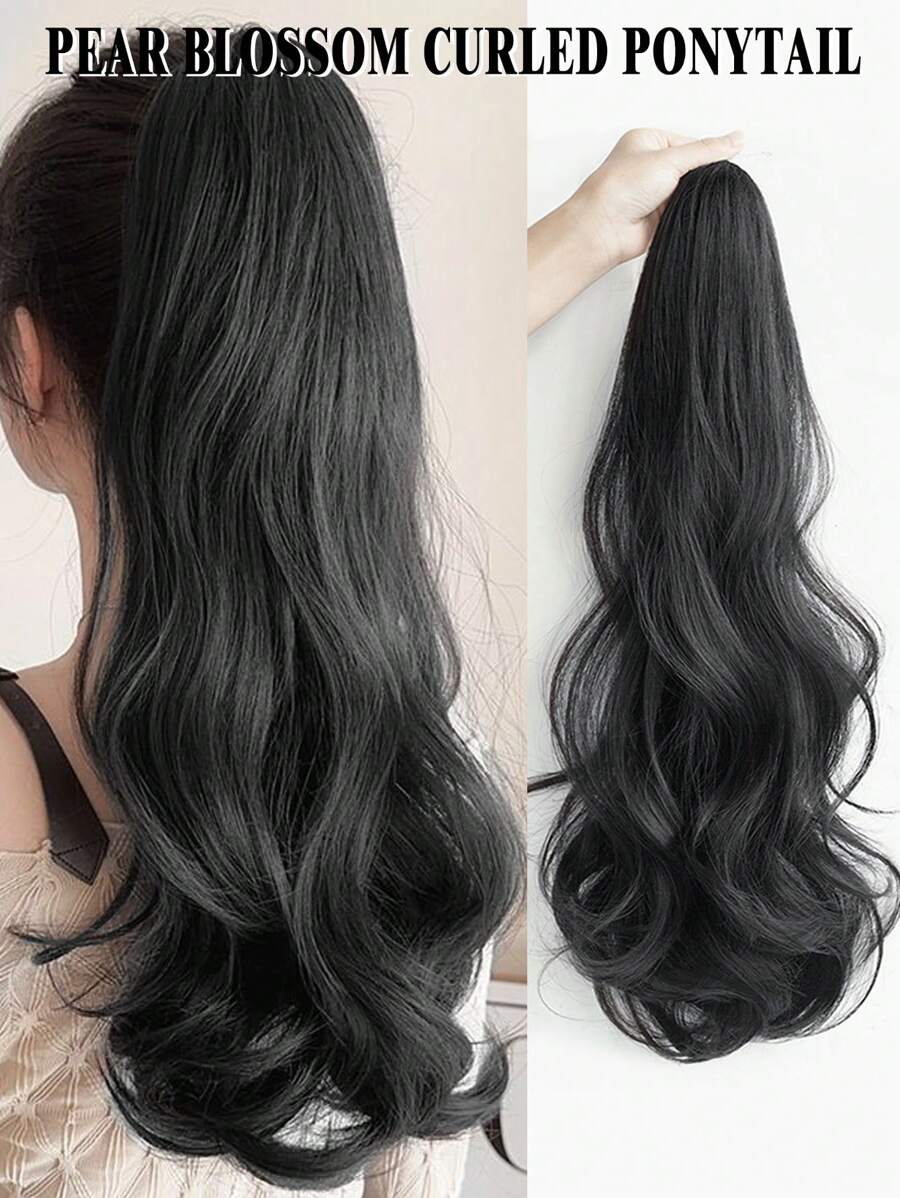 Ponytail Extension Claw 18" Curly Wavy Clip In Hairpiece One Piece A Jaw Long Pony Tails For Women