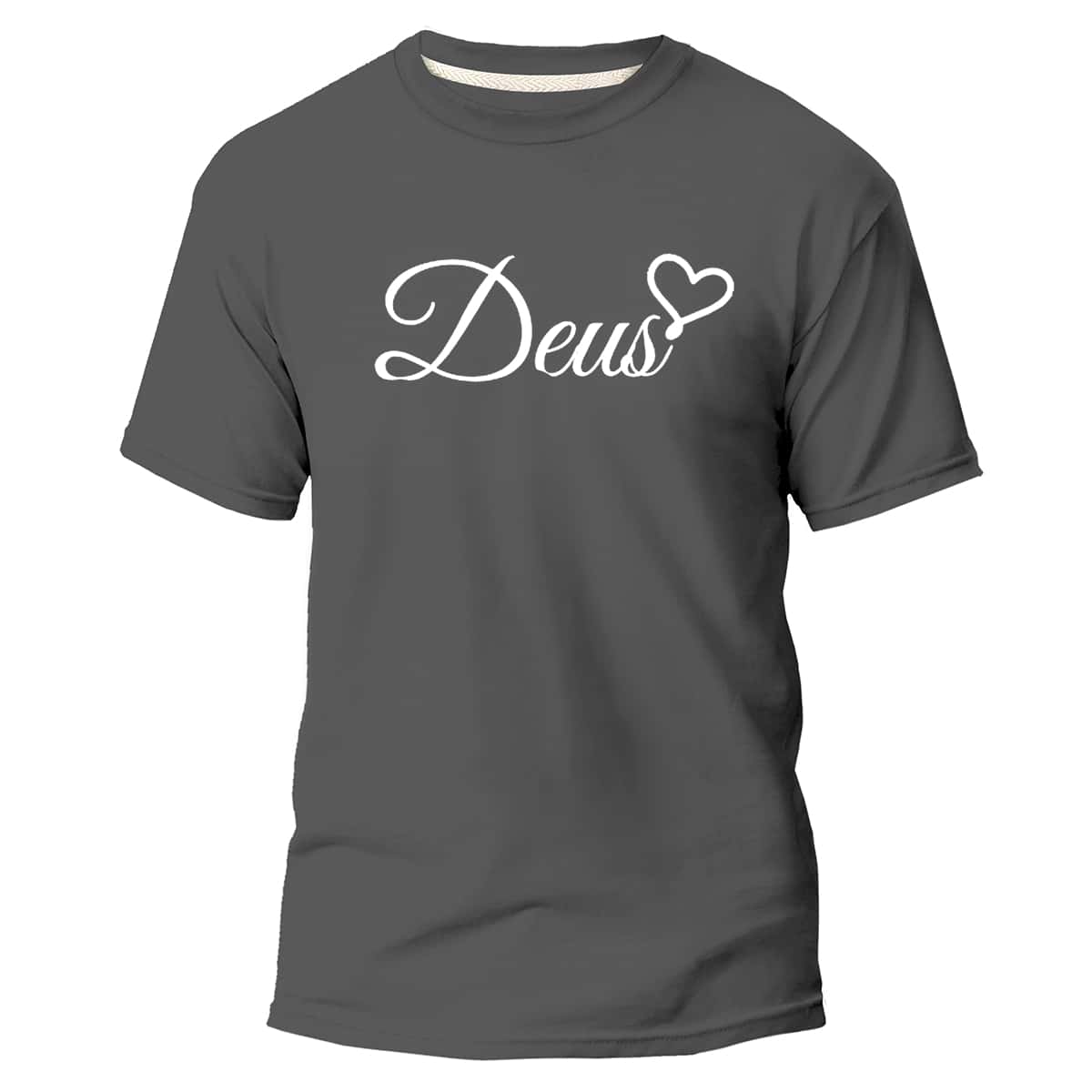 T-Shirt Adulto Bordo Estampa Deus 100% Algodão Varias Cores Camiseta Masculina Estampa Cristã