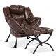 Brown With Ottoman