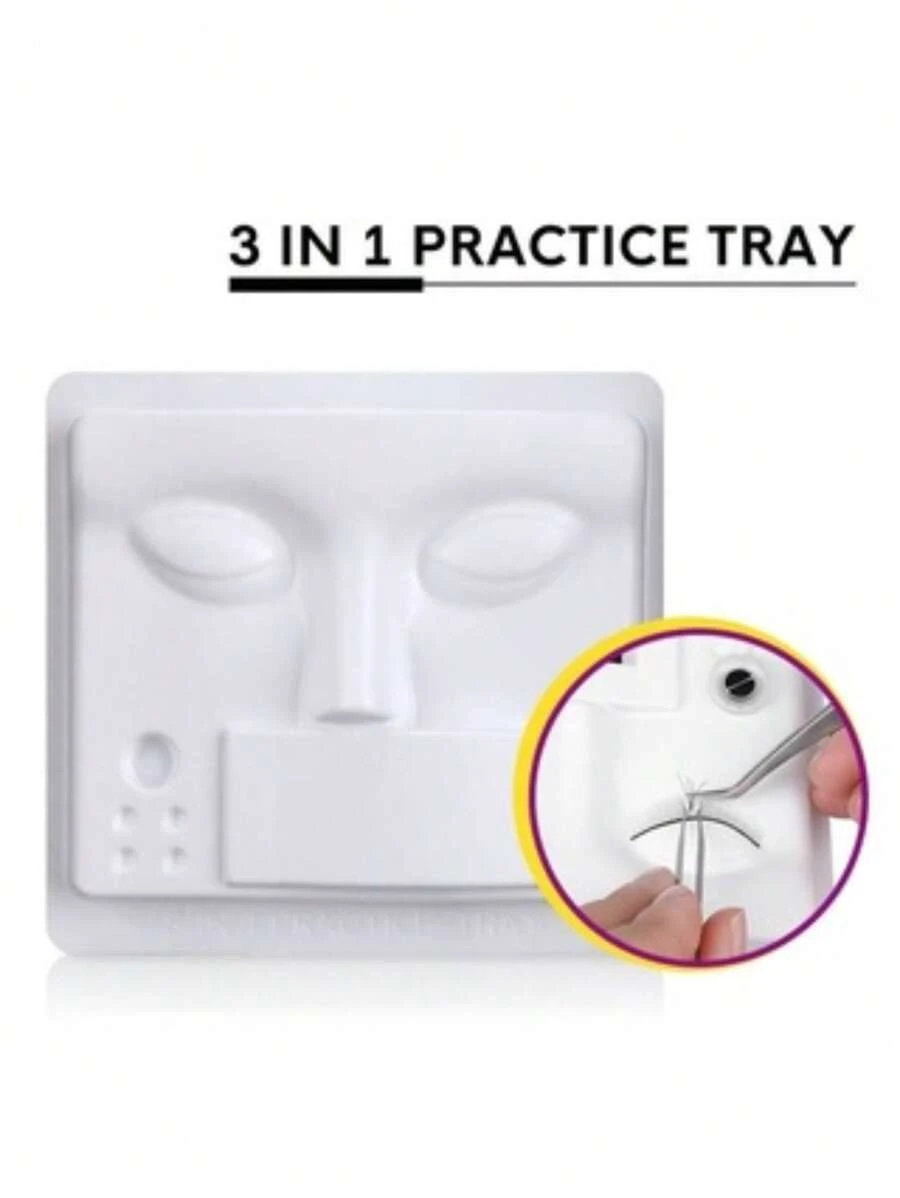 Cabeça Rosto De Treino Para Cilios 3 Em 1 Pvc Reutilizável