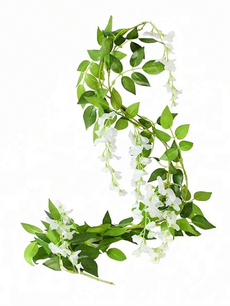Lierre Artificiel De 180 Cm Avec Fleurs De Glycine, Guirlande De Vigne De Plante Artificielle Pour La Décoration De La Chambre, Le Jardin, La Décoration De Mariage, L'arche De Douche De Bébé