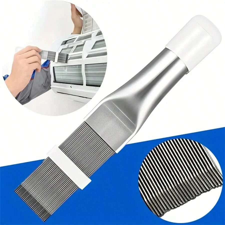 1 pezzo Spazzola per la pulizia delle alette del condizionatore d aria e raddrizzatore in acciaio inox per alette, utensile di pulizia del condizionatore d aria, per cucina, bagno, casa, forniture per la casa