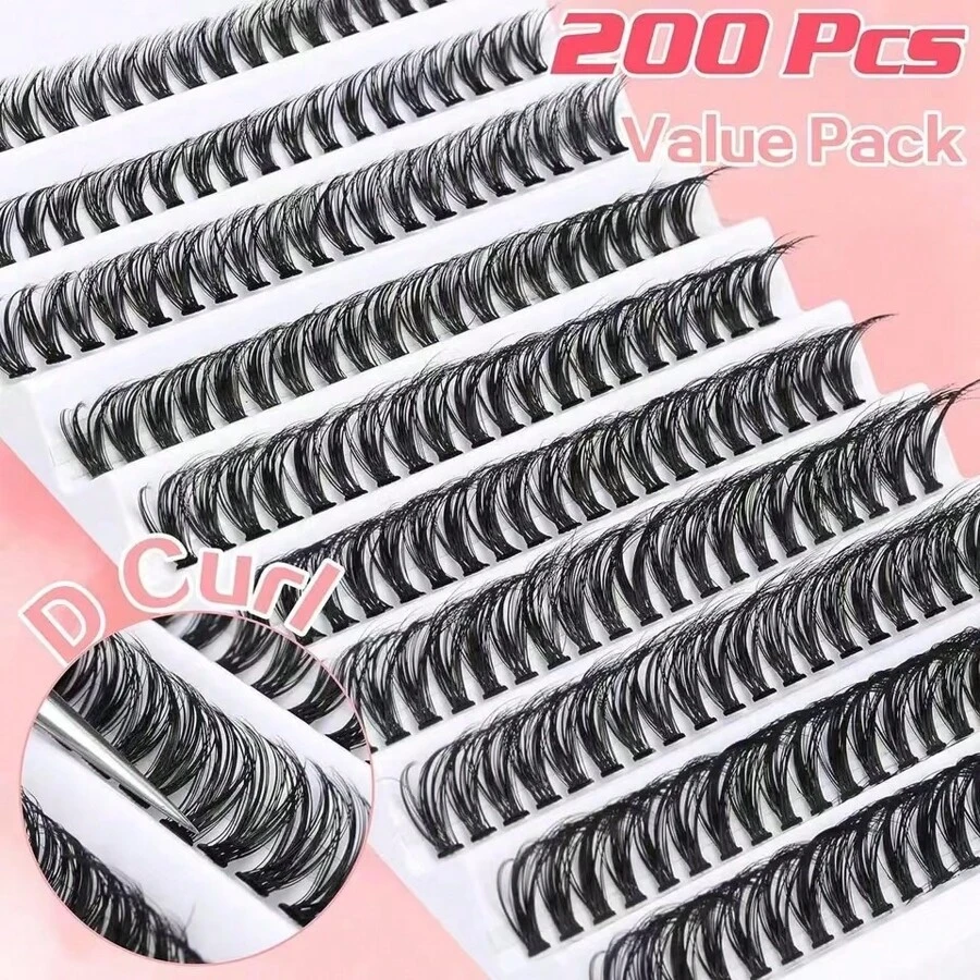 20/30/40/50/60/80/100D 8-16mm Extensão de Cílios Agrupados DIY 200/180 Fileiras Olhar Natural Volumoso Cílios Individuais 3D Falsos Cílios Macios de Vison Volume Maquiagem Falsa