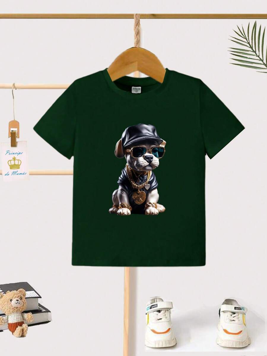 Camiseta + Short Conjunto Infantil Dog Malandro Moda Teen Kids Bolso Lateral