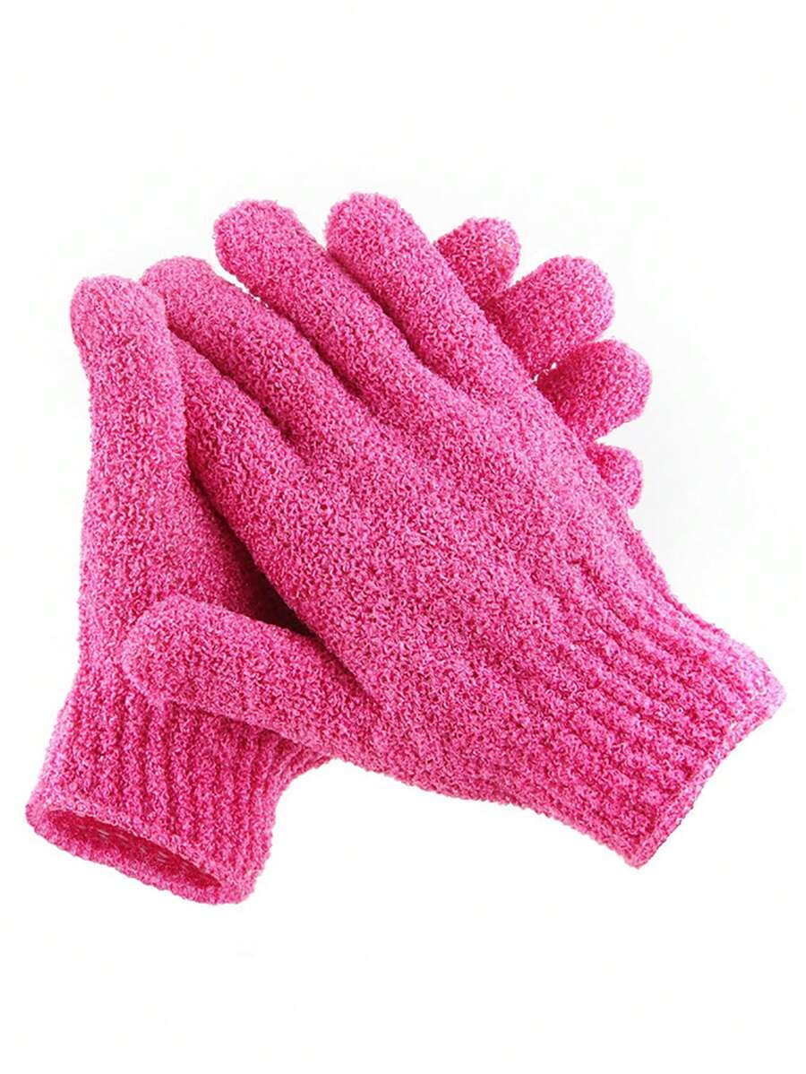 2pcs/6pcs/10pcs Random Colored Five Finger Shower Gloves, Household Shower Towels, Frosted Shower, Children's Household Products, Elastic Back Wiping Shower Cleaning Gloves
