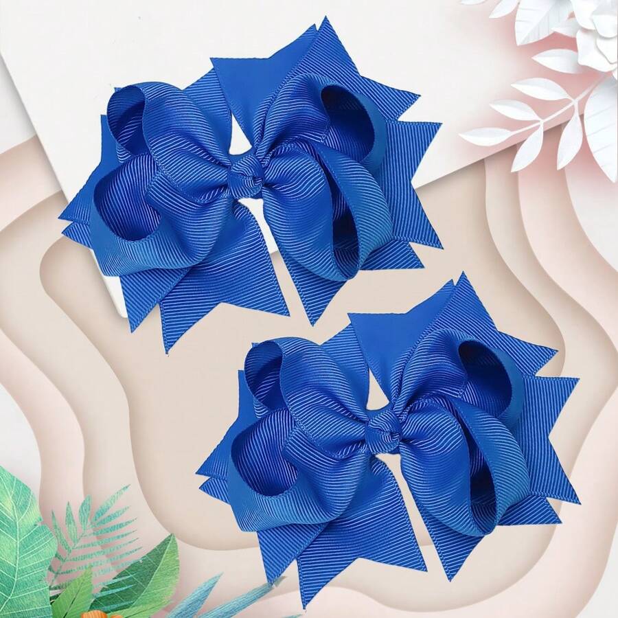 2 Piezas De Lazo Para El Cabello De 5 Pulgadas, Lazo Para El Cabello De Moda Para Niños Con Clips Para Festivales