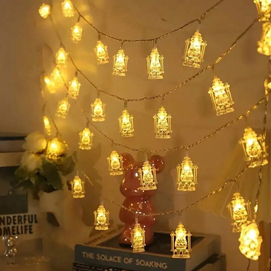 1 Pièce Guirlande De Lumières De Bouilloire À Huile Transparente 10/20/30/40led, Lumière De Fée À Huile De Palais, Décoration De Festival Pour Les Fournitures De Fête De Vacances (sans Batterie)