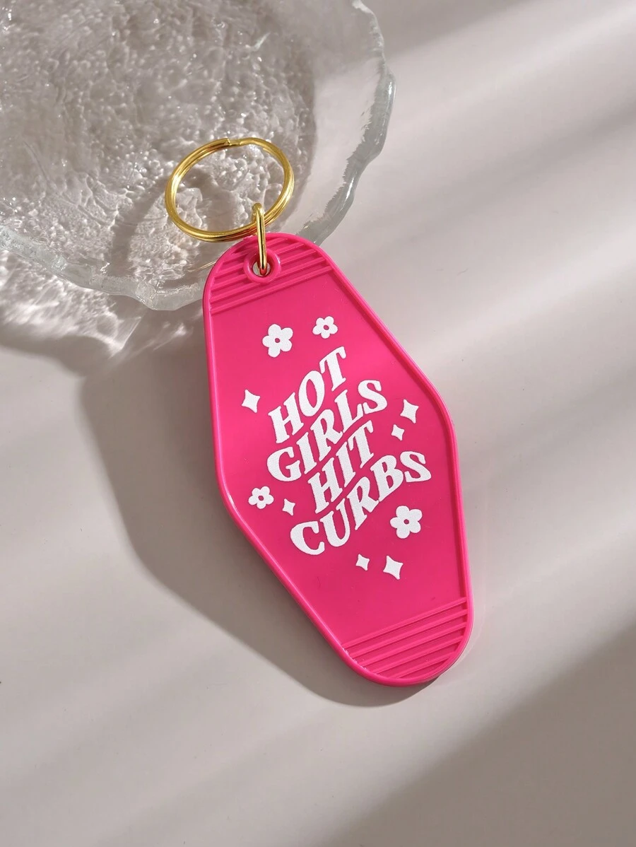 Street 1pc, Y2K/B Bohemian Style Plastic Hot Girls Hit Curbs Motel Keychain, Keychain, Hotel Key Chain, Car Accessories, Creative Keychain, Backpack Pendant, Bag Charms, Birthday Gifts, Party Favors School