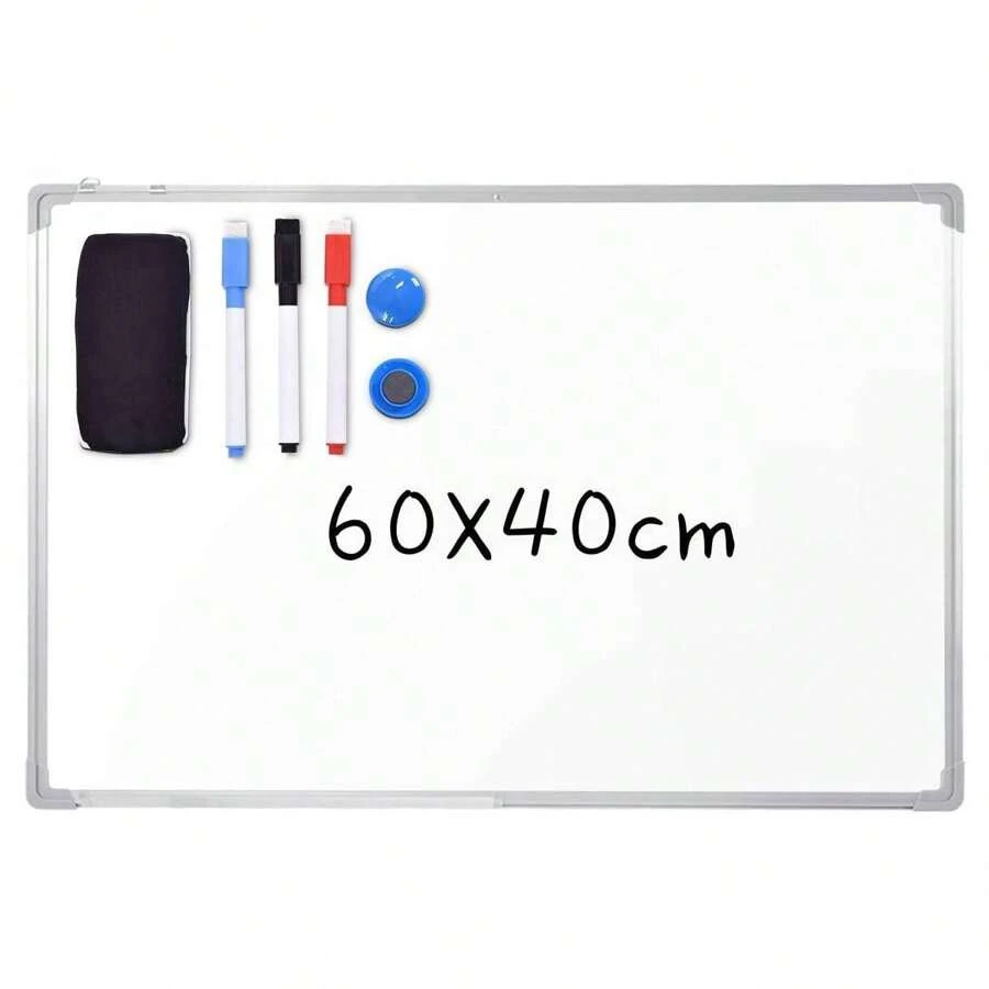 Whiteboard Testsieger beschreibbar, Magnettafel Magnetwand mit Aluminium-Rahmen und Stiftablage, weiß, Größen wählbar (60 x 40 cm)