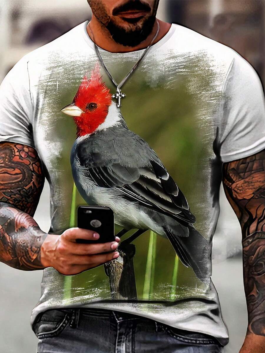 Camisa Camiseta Pássaro Cardeal