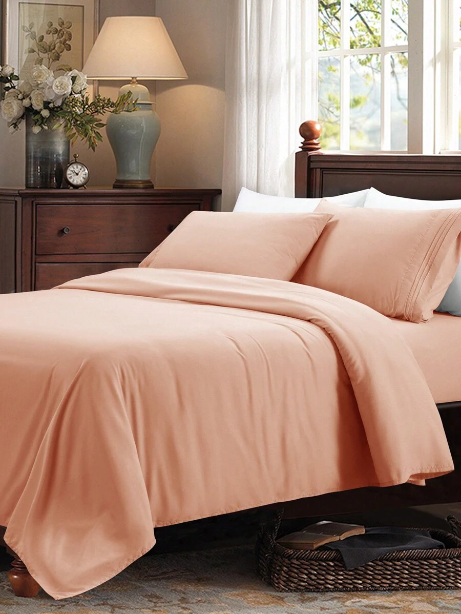 Bed Sheet Sets 3/4 Pieces - Double Brushed Microfiber Super Soft Hotel Sheet Set, 16 Inch Deep Pockets