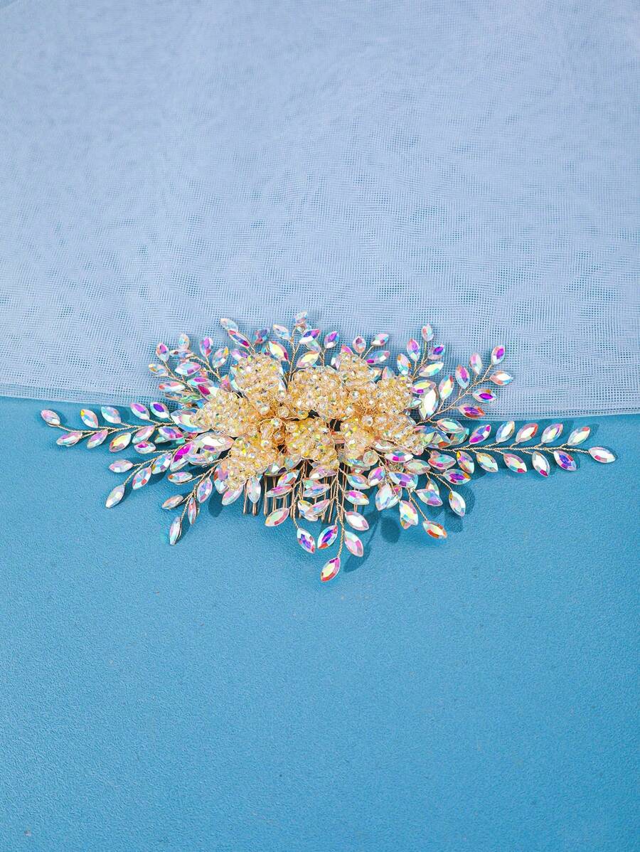 1 Stück luxuriöser, eleganter Kristall-Haarkamm-Accessoire, wunderschönes Braut-Hochzeit Haarschmuckgeschenk