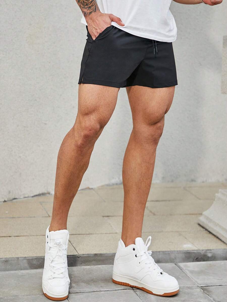 1pc Boyfriend Style Men Casual Quick-Dry Sports Shorts (Black)