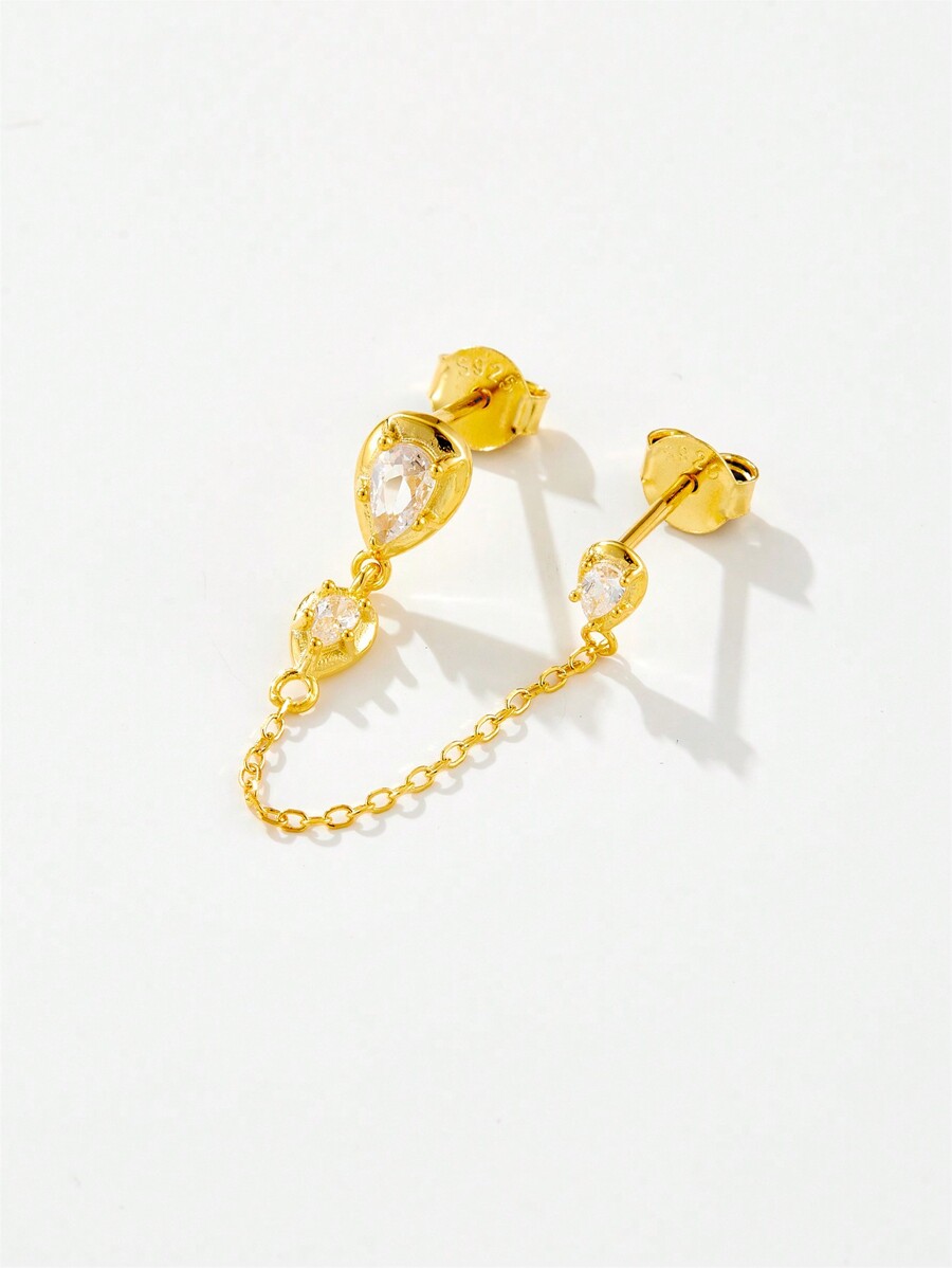 Ensemble Collier Et Boucles D'oreilles à Tige En Argent Sterling Avec Zircone Cubique 7 Mm, Métal, Zircone Cubique