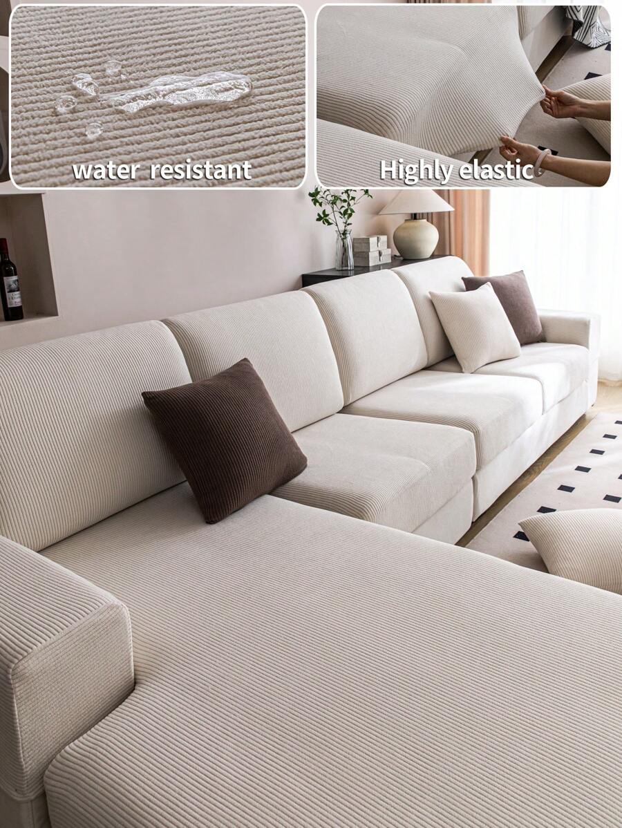 1 Pièce Housse De Coussin De Canapé Élastique En Tissu Jacquard Imperméable, Simple Couverture De Canapé Antidérapante De Style Moderne, Protecteur De Canapé Pour Salon Pour Canapé En Forme De L Et 1-4 Places