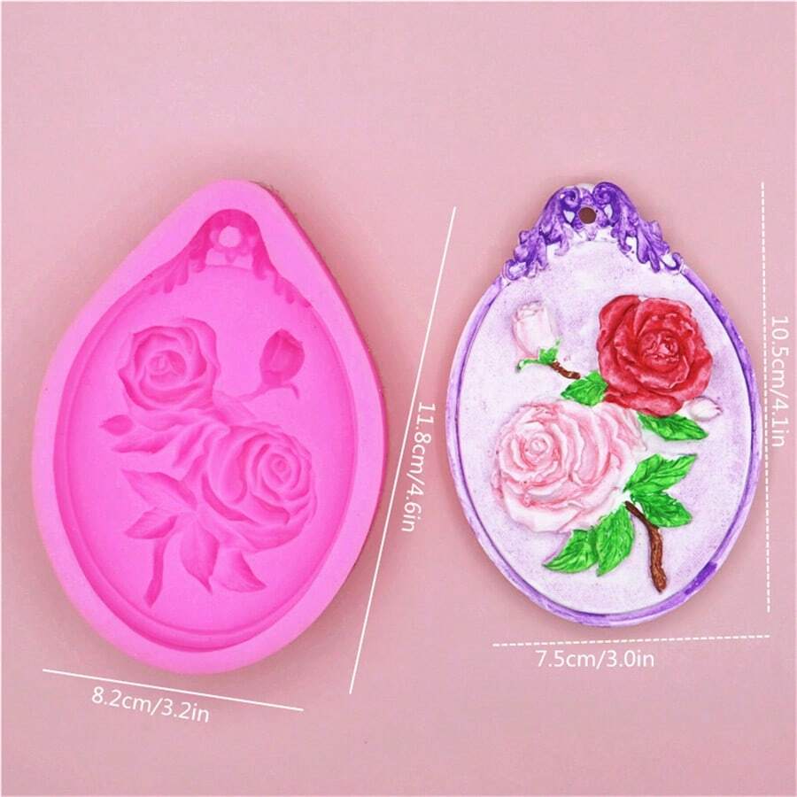 1pc Rose Shape Resin & Silicone Mold For Playdough, Diy Aroma Plaster