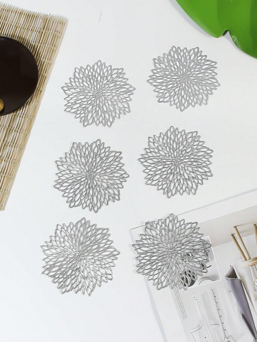 6-12pcs/Set PVC Cup Coasters, Table Decorative Mats For Daily Dining Table