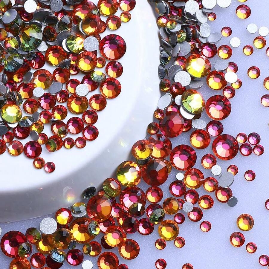 1440 Pièces De Différentes Tailles, En Verre Argenté Pierres À Strass Dos Plat (ss3-ss20) Pour La Décoration D'art D'ongle Diy