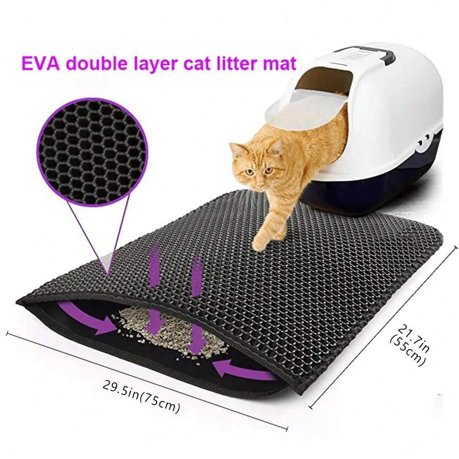 Estera Para Residuos De Gato Eva, Doble Capa, A Prueba De Orina, Lavable, Interior, Hogar, 1 Ud.