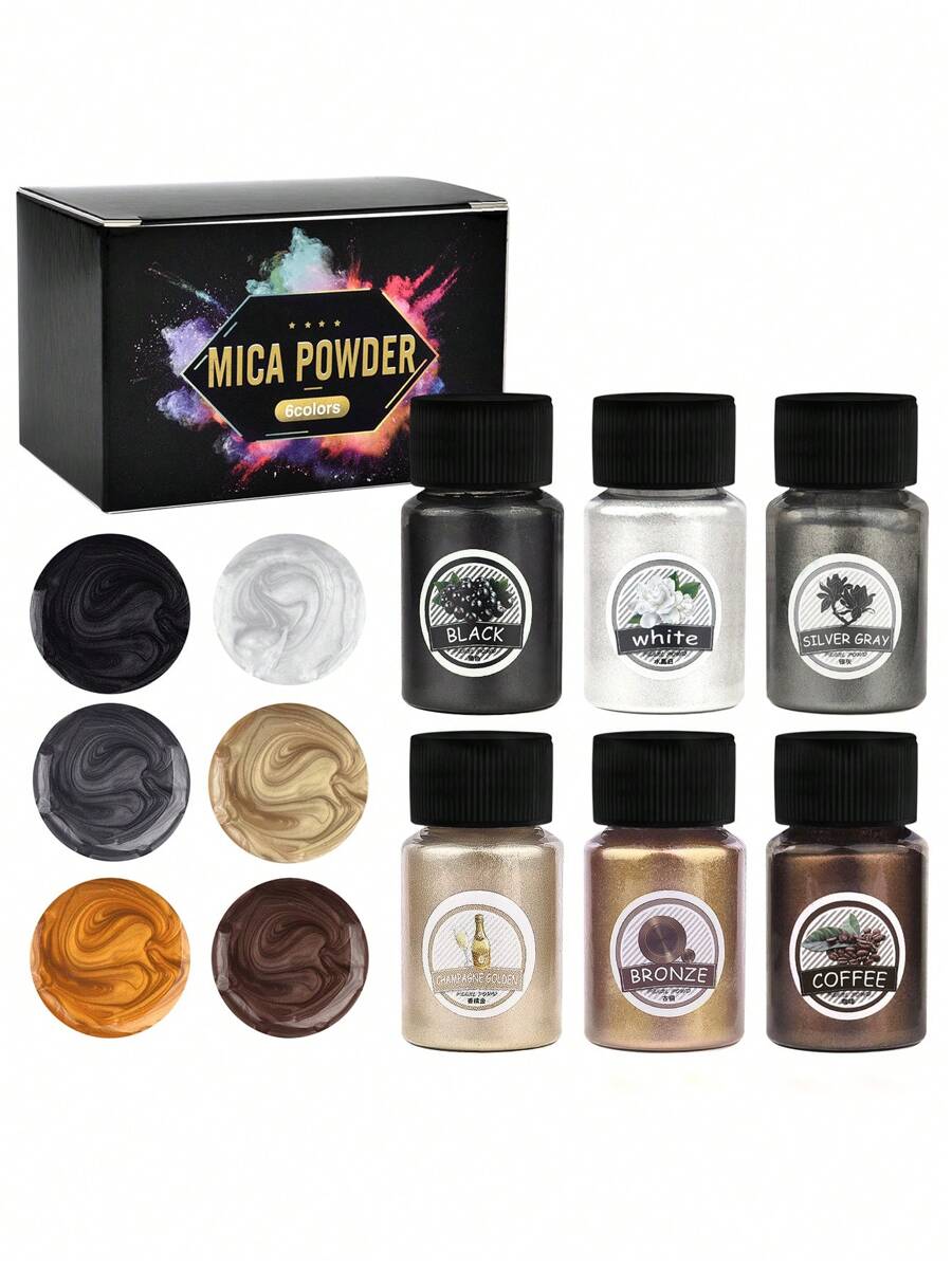 Diy 6 Farben Imitation Perlmutt Mica Pulver Für Silikon Formgebung, Epoxidharz Und Kerzenfärben