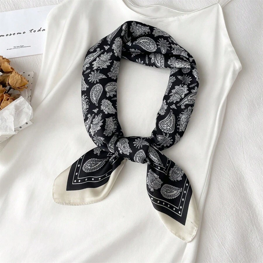 1pc Men 70s Printed Silk-Like Bandana,Men Neckerchief,Men Scarf For Casual Outings, Music Festival, Business Meetings, Street Style, Etc.