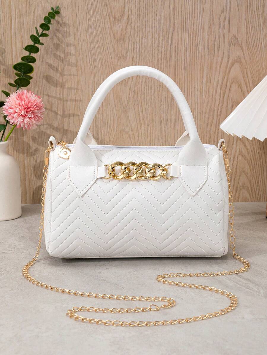 New Arrival Large Size Thread Embroidery Decorated Chain Shoulder Bag, Perfect As Festival Gift
