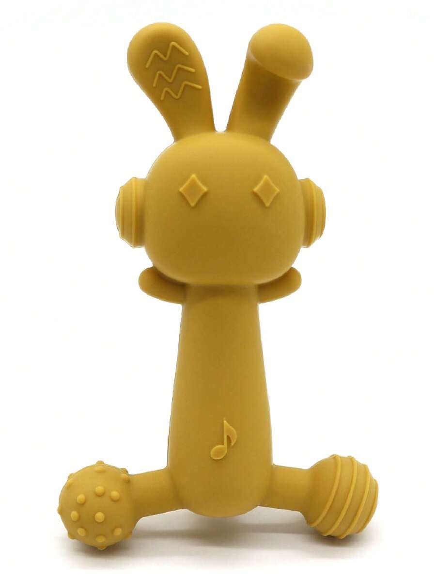 Attipas Mordedera de silicona para bebé multisensorial en forma de conejito, libre de BPA