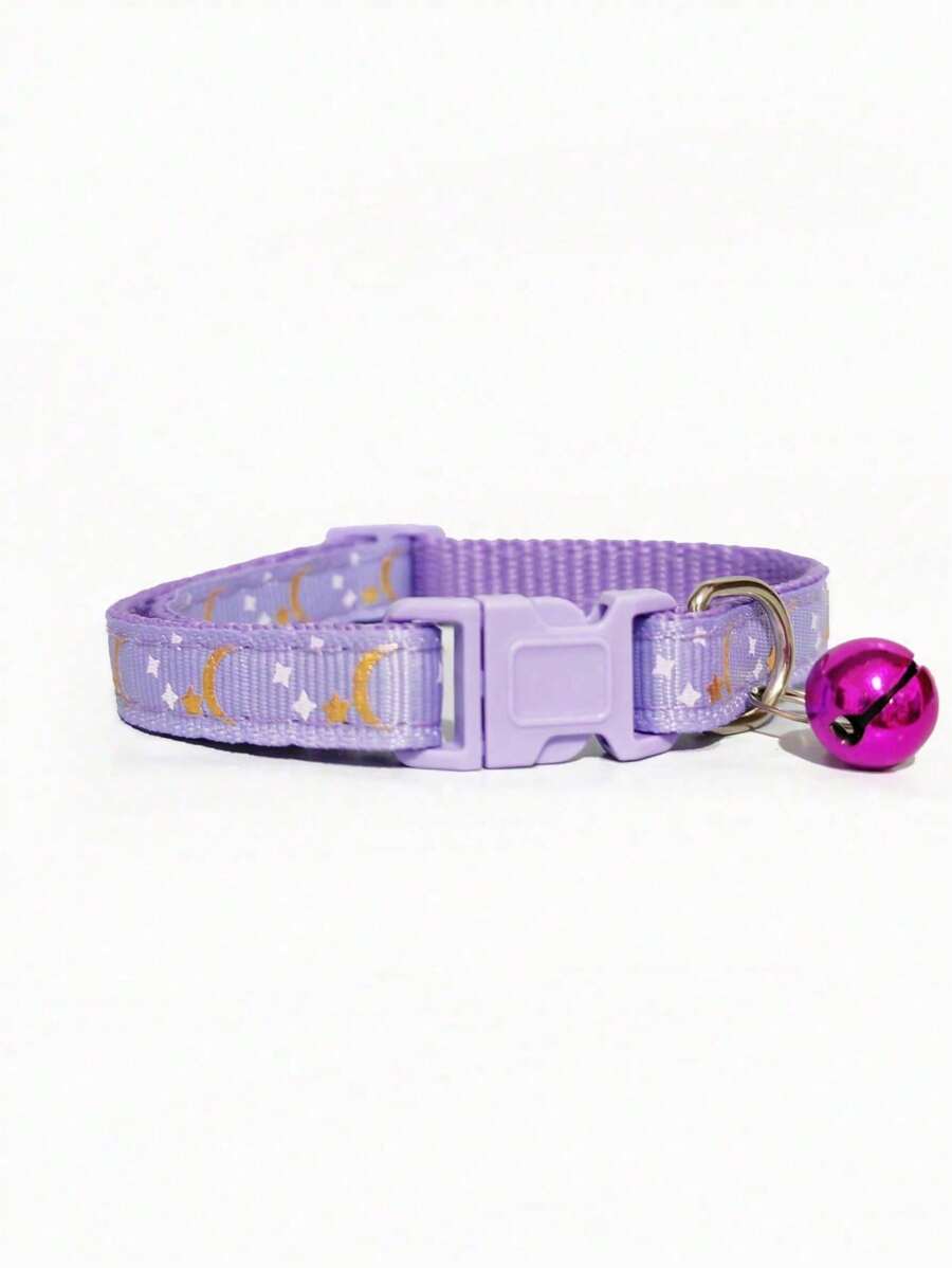 1 Pièce Collier D'étoiles, De Lune, De Chat Et De Chien Avec Boucle Et Bande Réfléchissante