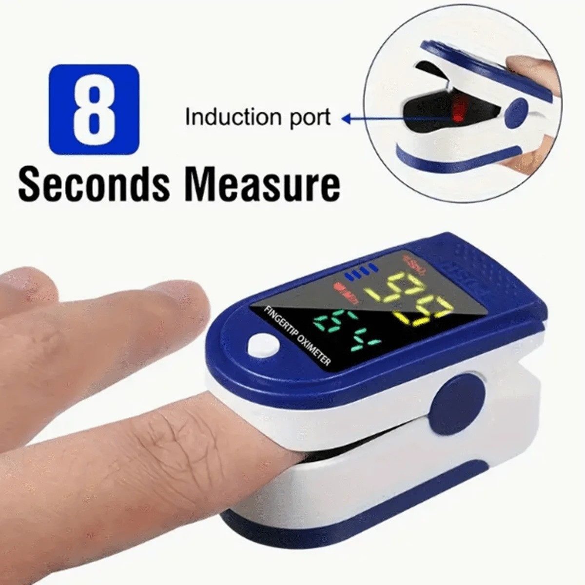 1pc Portable Finger Pulse Oximeter: Heart Rate Monitor - This Tool Does Not Include Batteries!(Use AAA Battery,Distinguish Between Positive And Negative Battery Terminals ) Christmas, Halloween, Thanksgiving Day Gift