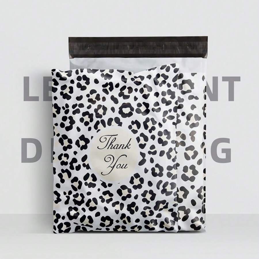 10 Piezas/set Bolsa De Sobre Con Estampado De Leopardo De Autoadhesivo Impermeable Y Espesada Para Envío Exprés Y Paquete De Envío Logístico