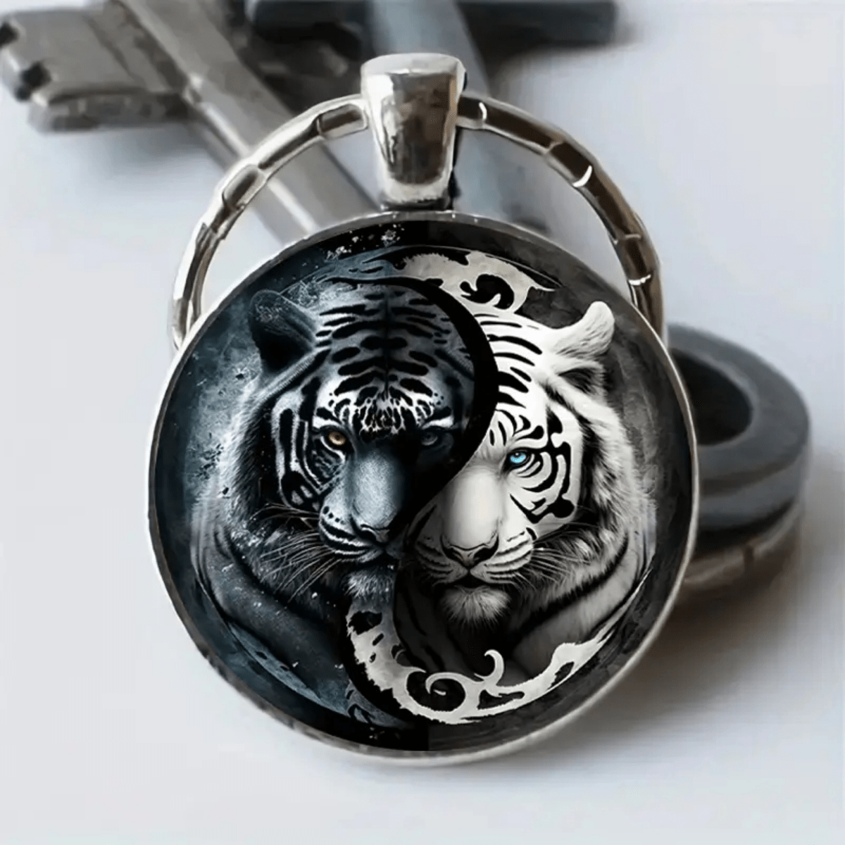 3 Tiger Schlüsselanhänger - Plüsch Tier Anhänger 11cm