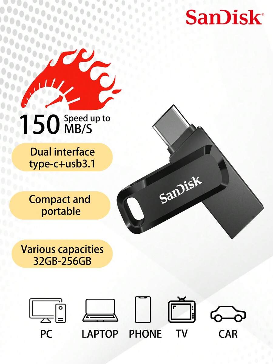 SANDISK SanDisk SDDDC3 Tipo C USB 3.1 Unidade Flash 256GB 128GB 64GB 32GB Memória Pendrive Disco USB Pen Drive 32 64 128
