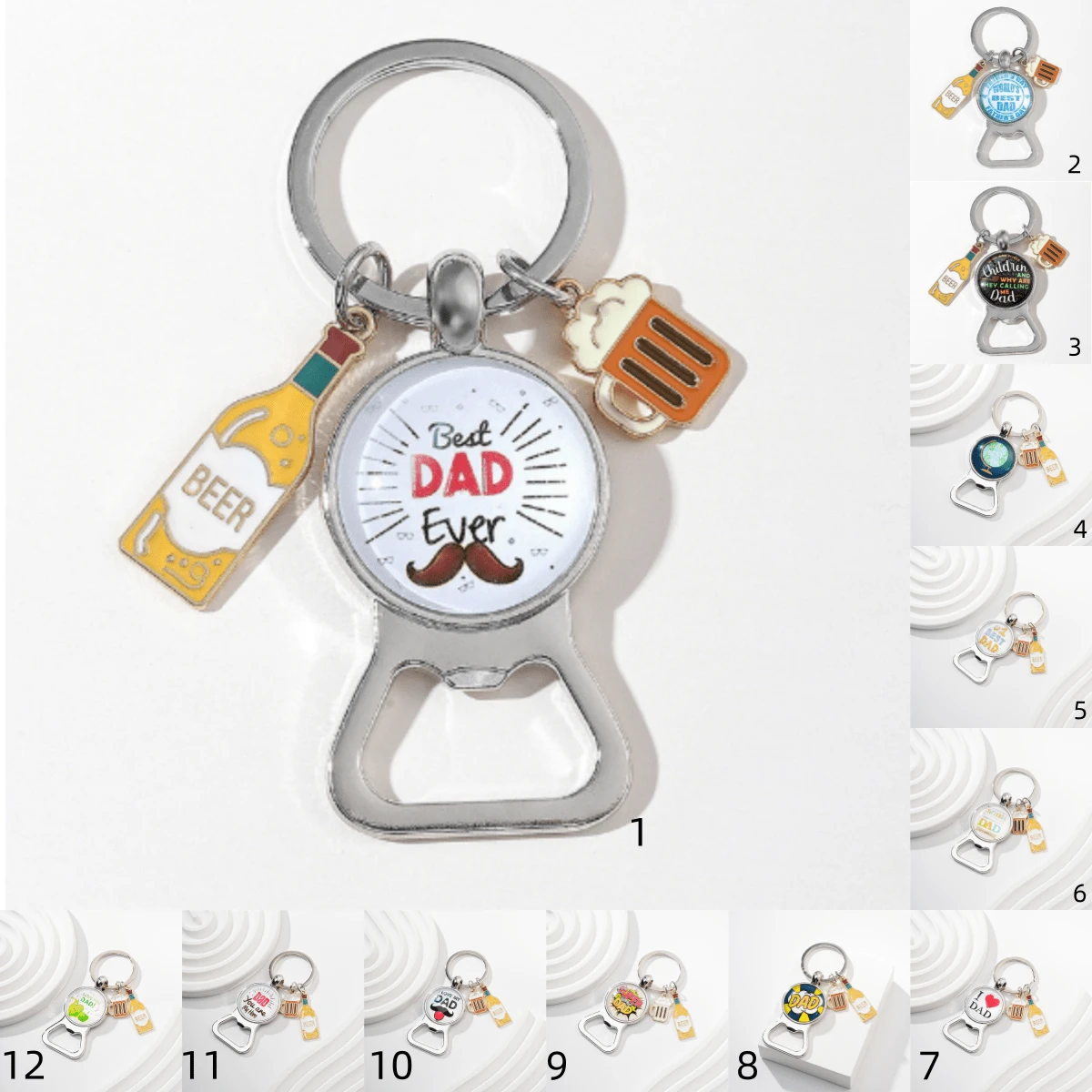 1pc Portable Bottle Opener Keychain With Dad Pattern & Slogan, Father's Day Gift For Both Men And Women Casual Car Accessories Bag Charm Backpack For School