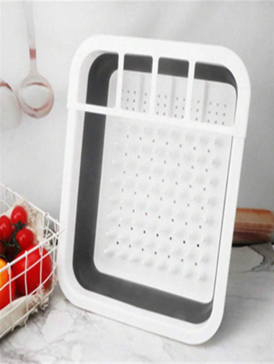 Escorredor De Pratos Retrátil de Silicone Escorrer Louças Copos e Talheres Silicone Dobrável Para Pia Prático e Fácil de Guardar