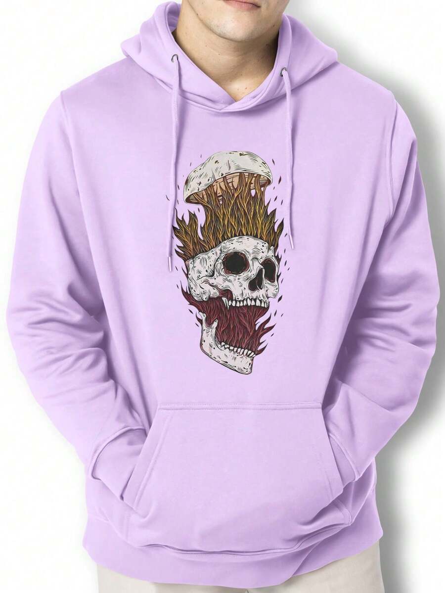 Moletom Casaco Skull Fire Blusa Canguru BPJ2