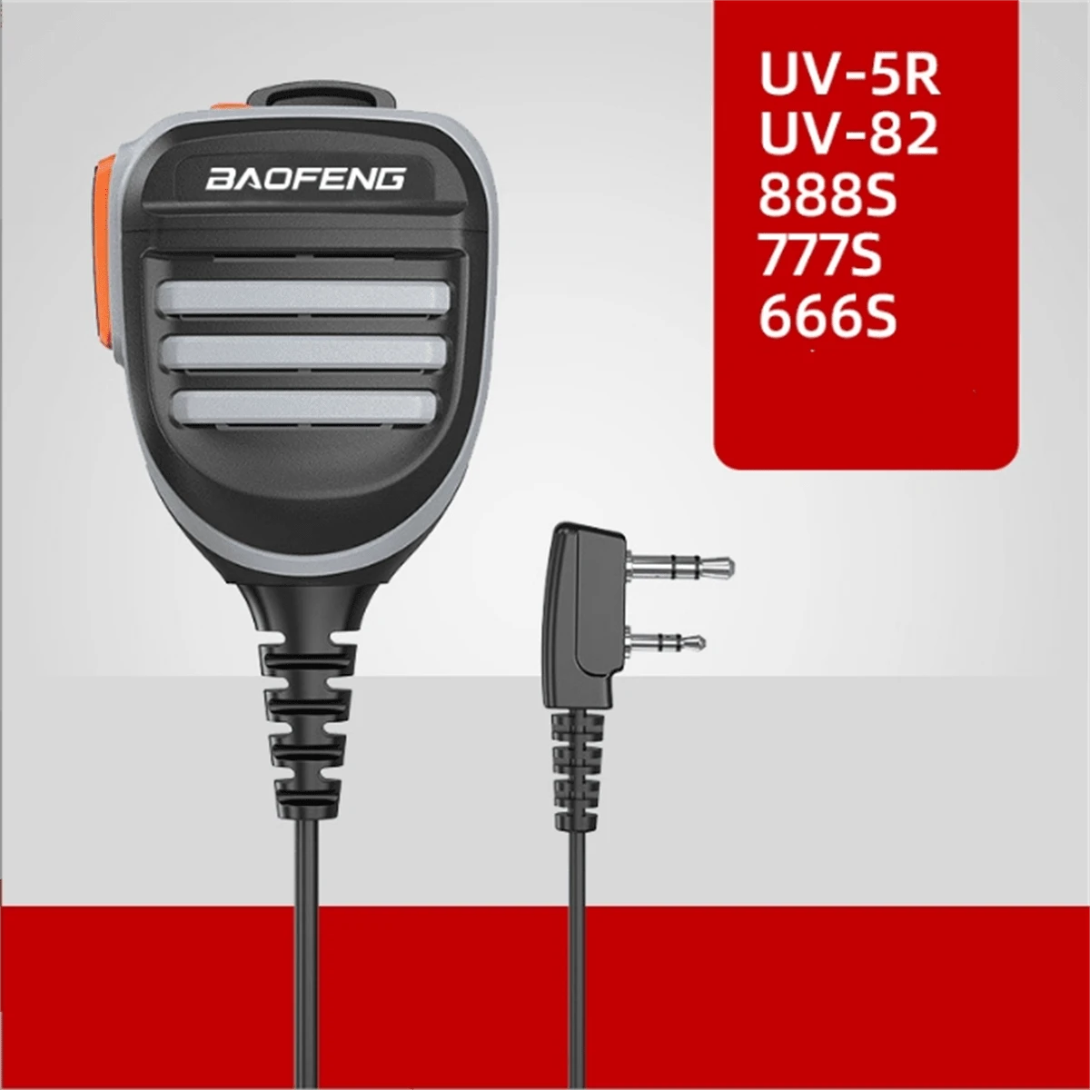 Baofeng 780 Microphone Haut-parleur À Main Imperméable À L'eau Pour Talkie-walkie À Deux Voies, Microphone D'épaule À Distance Pour Radio Frs Gmrs Uv-5r Bf-f8hp Uv-5rx3 Uv-5r+, Uv-5x, Bf-888s, Uv-s9plus, Uv-82
