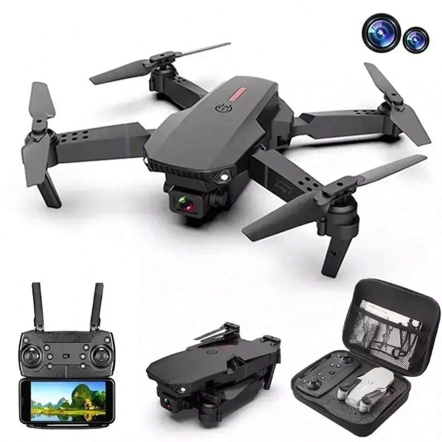 Dron con cámara 4k y Gps, Batería eléctrica cuadricóptero plegable Rc Mini Drone con cámara Drone con Cámara Dual 4K Ultra HD con Control Remoto